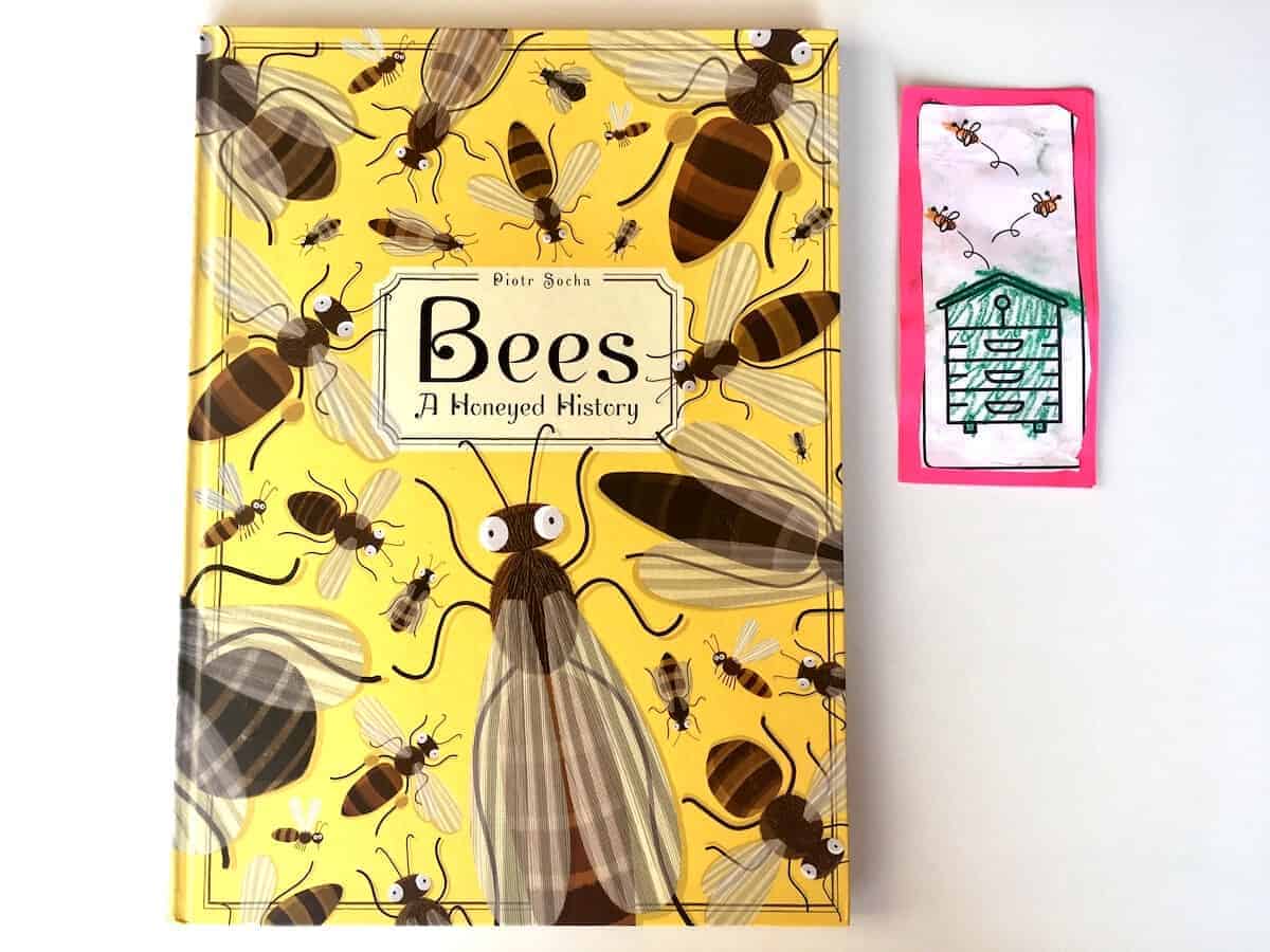Beehive Bookmark and Bees a Honeyed History book