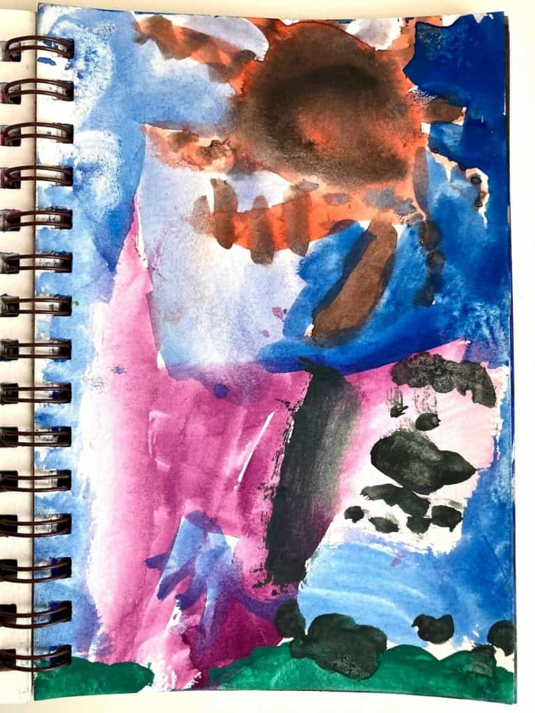 winter bucket list watercolor painting in a book