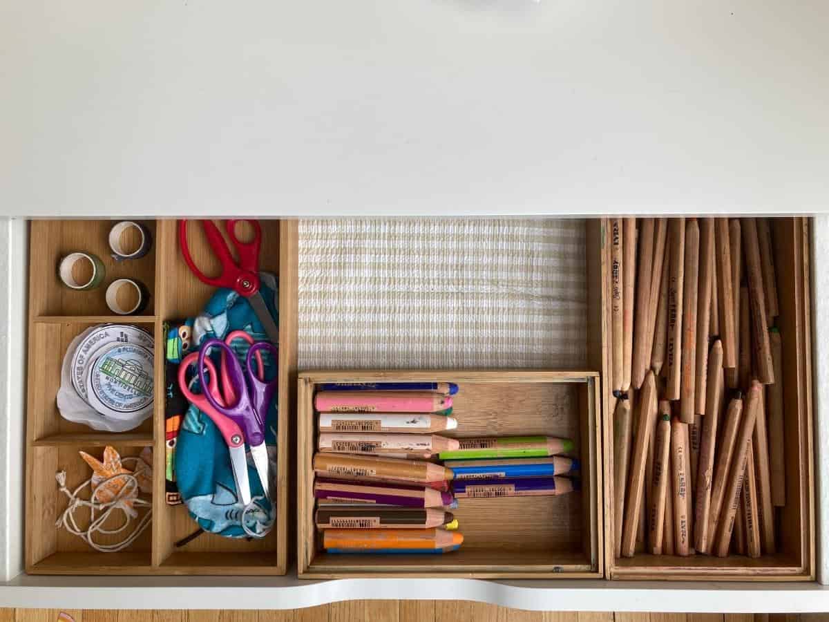 drawer with art materials