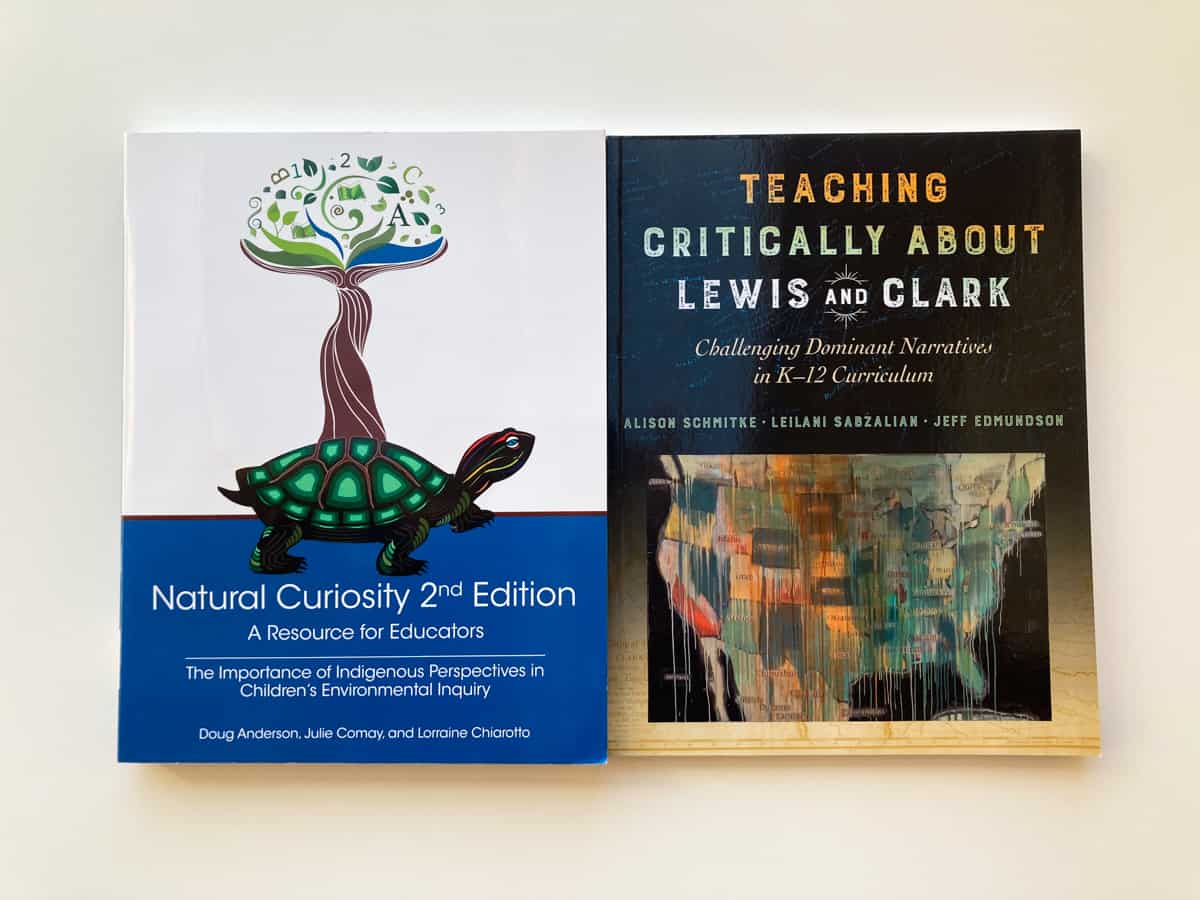 Covers of Natural Curiosity 2nd Edition and Teaching Critically About Lewis & Clark