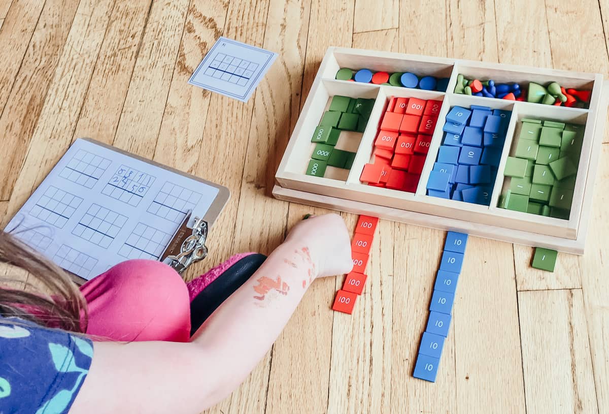 Montessori Math Concrete to Abstract using the Montessori Stamp Game