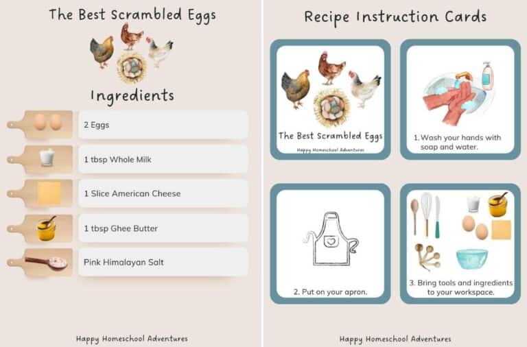 The Best Scrambled Eggs Recipe for Kids: Free Printable • Happy ...