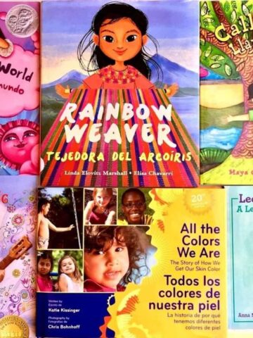 covers of bilingual books in Spanish and English