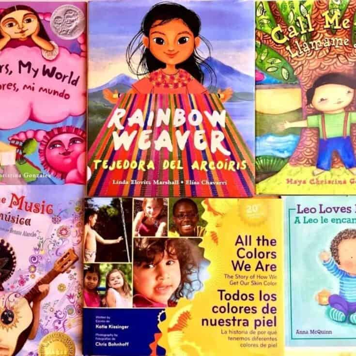 covers of bilingual books in Spanish and English
