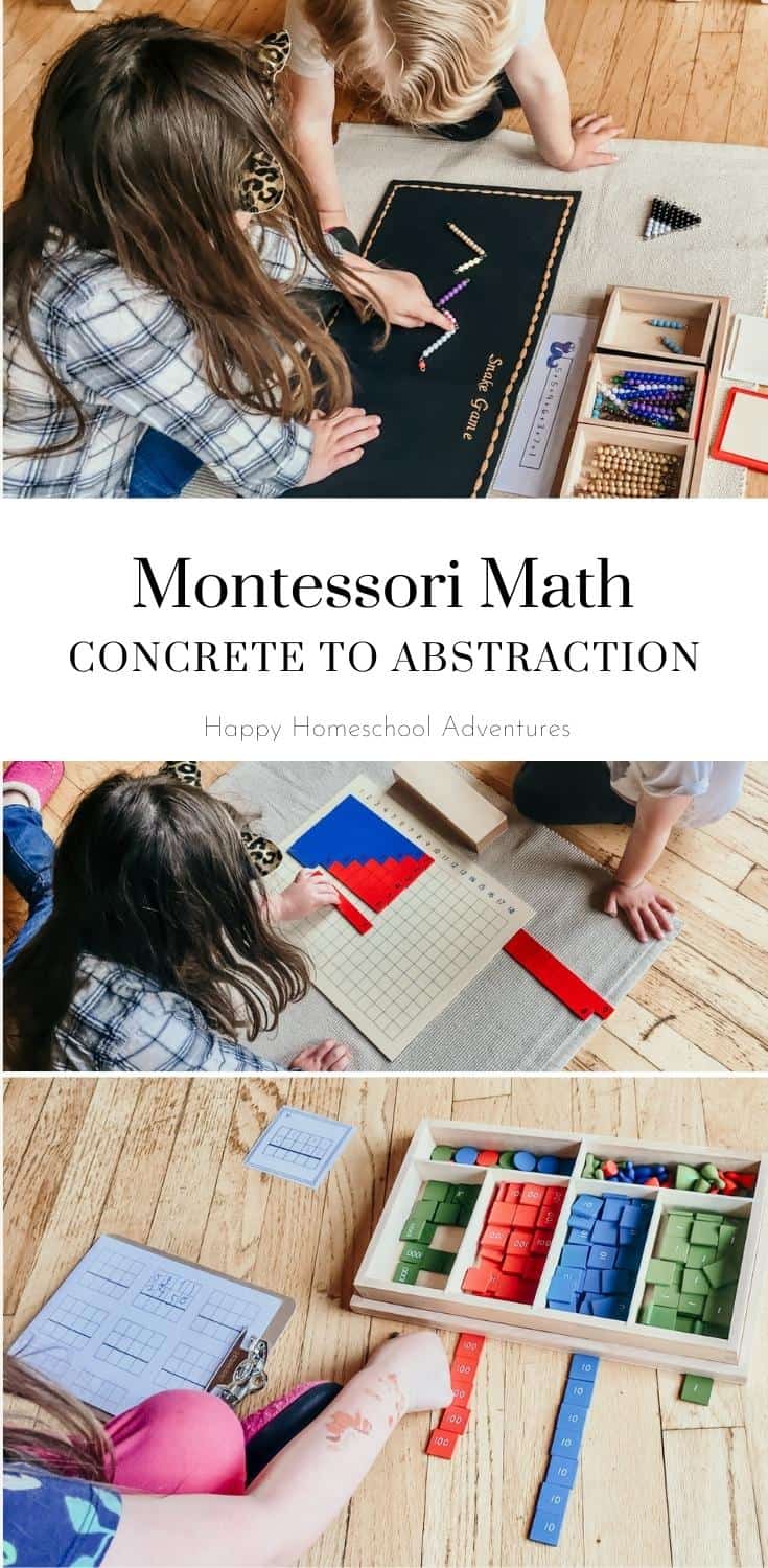 Montessori Math: Concrete to Abstraction. Materials & printables for preschool and kindergarten ages. Montessori Golden Beads, Geometry, etc.