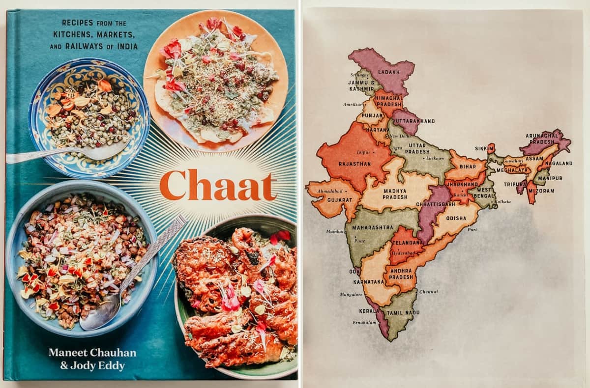Chaat cookbook and the included map of India