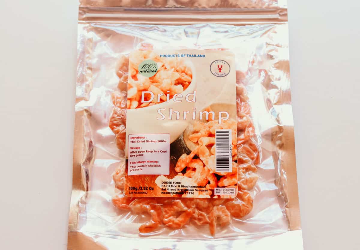 dried shrimp in the package