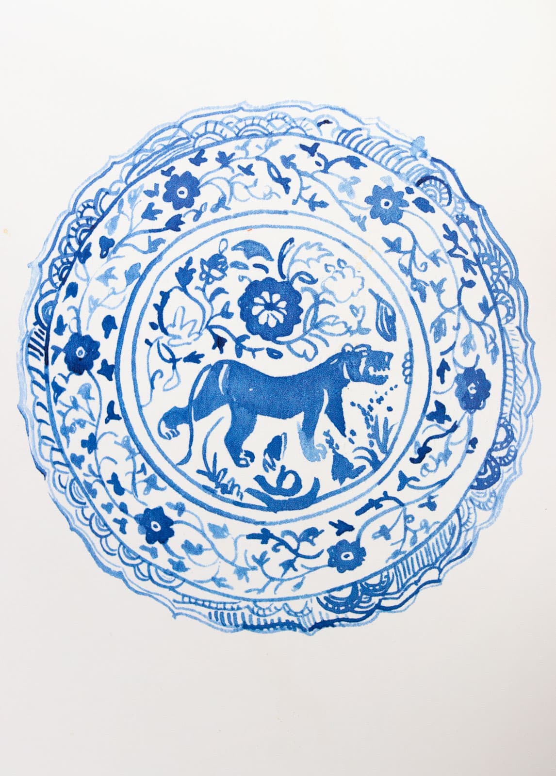 blue plate illustration from The Simple Art of Rice: Persian-Style Shrimp and Rice recipe