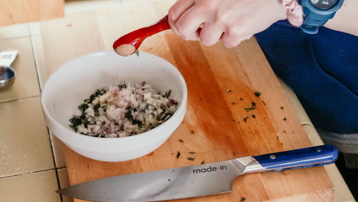 seasoning salsa verde with salt