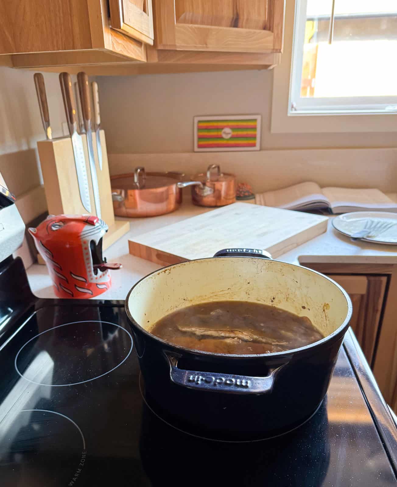 brisket cooking on day 1 of bigos