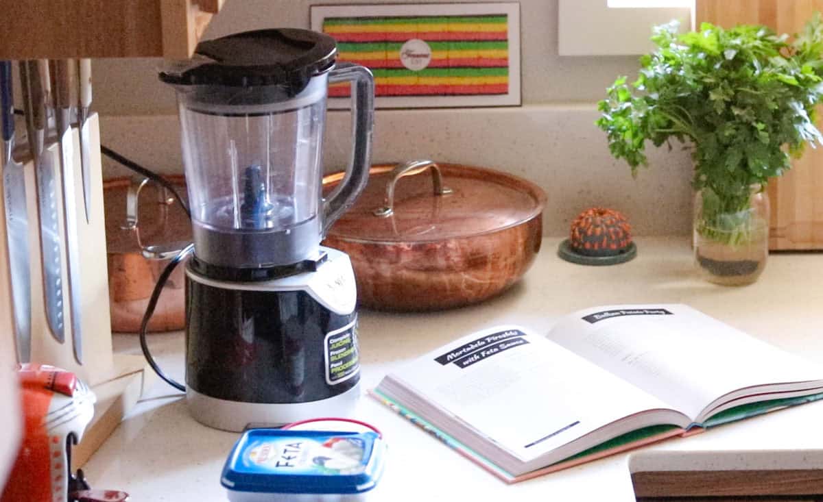 setting up for feta sauce recipe