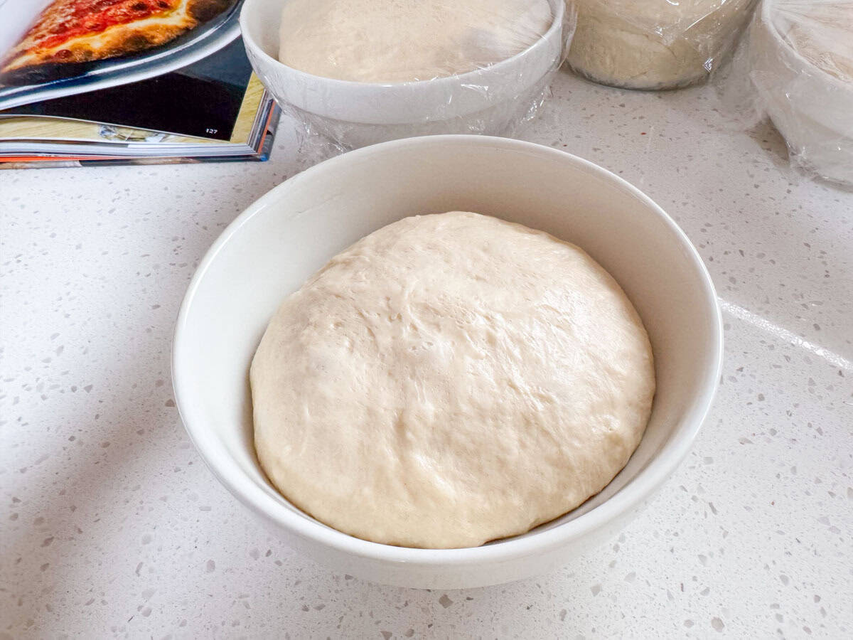 proofed NY pizza dough