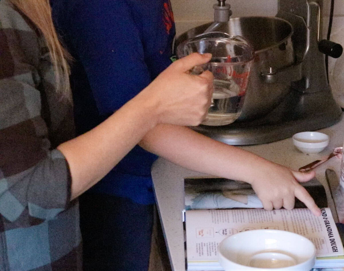 adding water to stand mixer