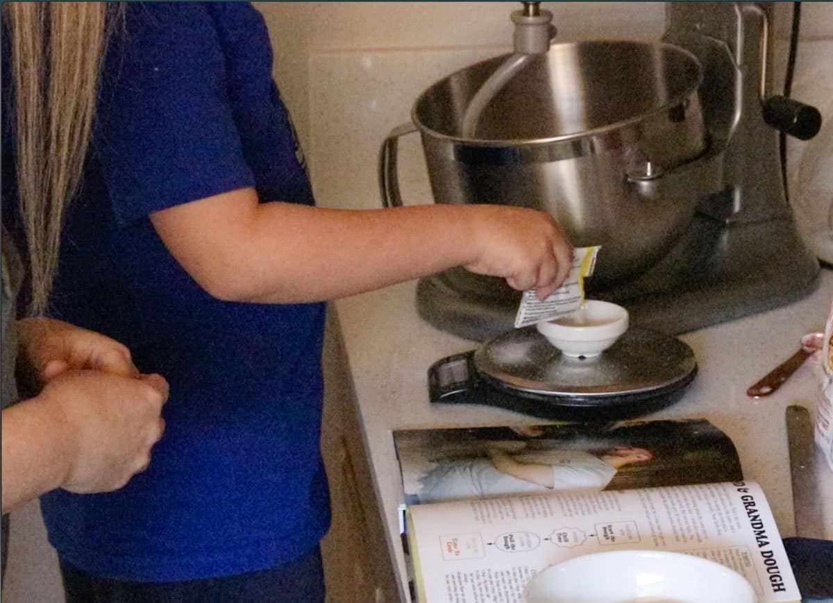 weigh yeast with a kitchen scale