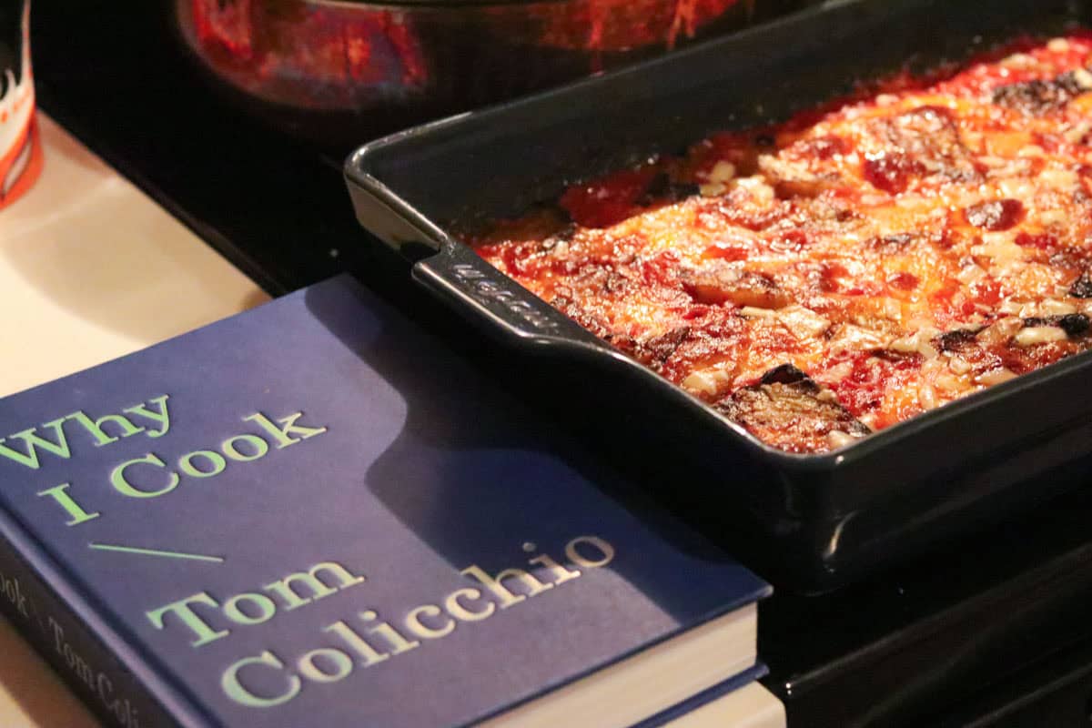 Why I Cook and eggplant parmesan in a baking dish