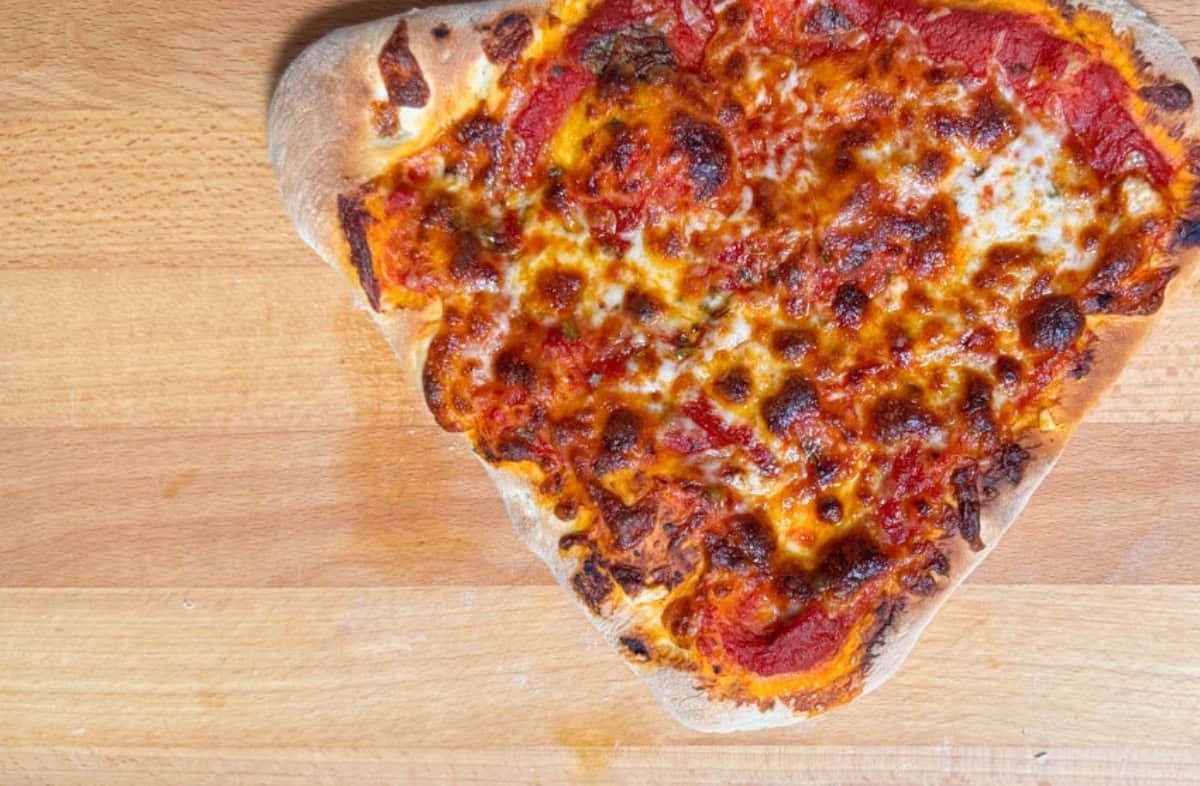 Katalina's triangle-shaped new york pizza