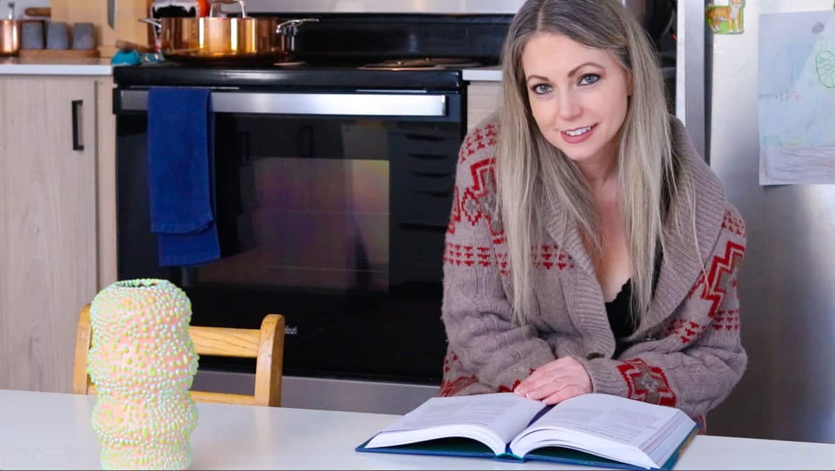 kristin is waiting for pot roast while reading Recipes from the American South