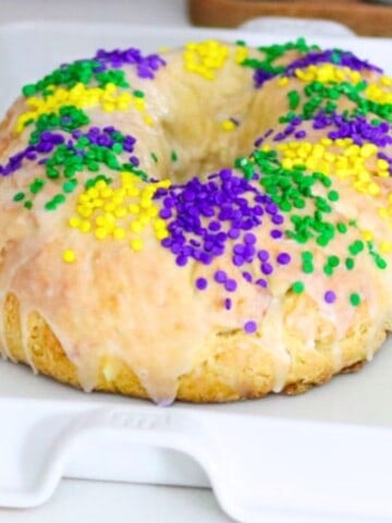 King Cake on a baking slab