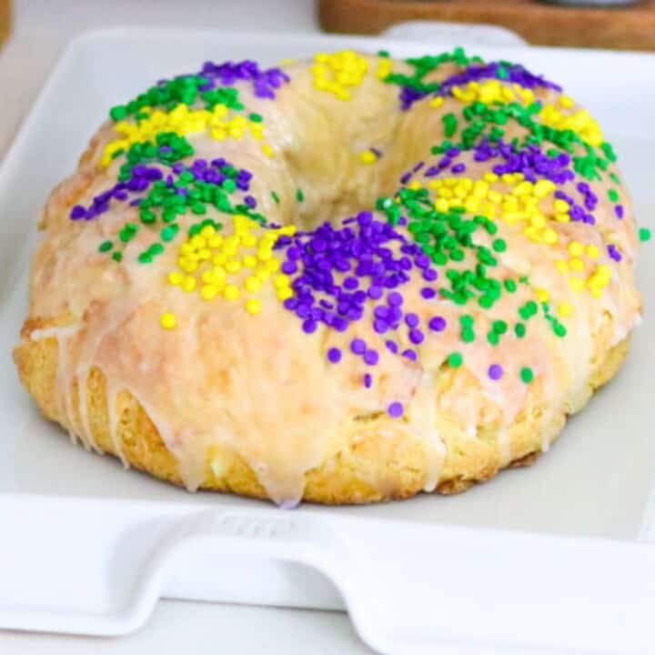 King Cake on a baking slab