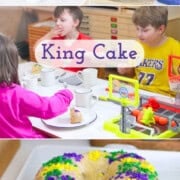 This Mardi Gras King Cake is sweet, colorful, and sticky. Dessert becomes a game when you're on the hunt for hidden treasure.