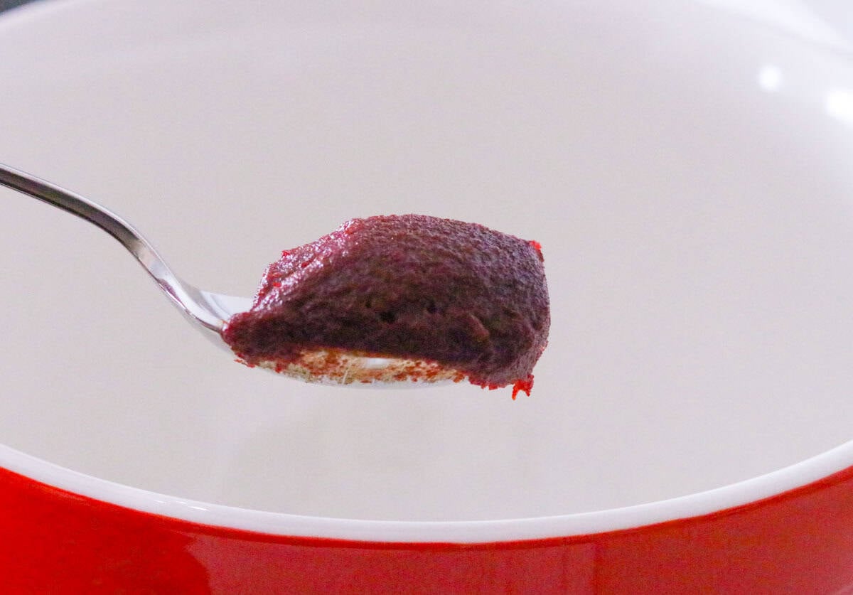 gochujang paste on a spoon