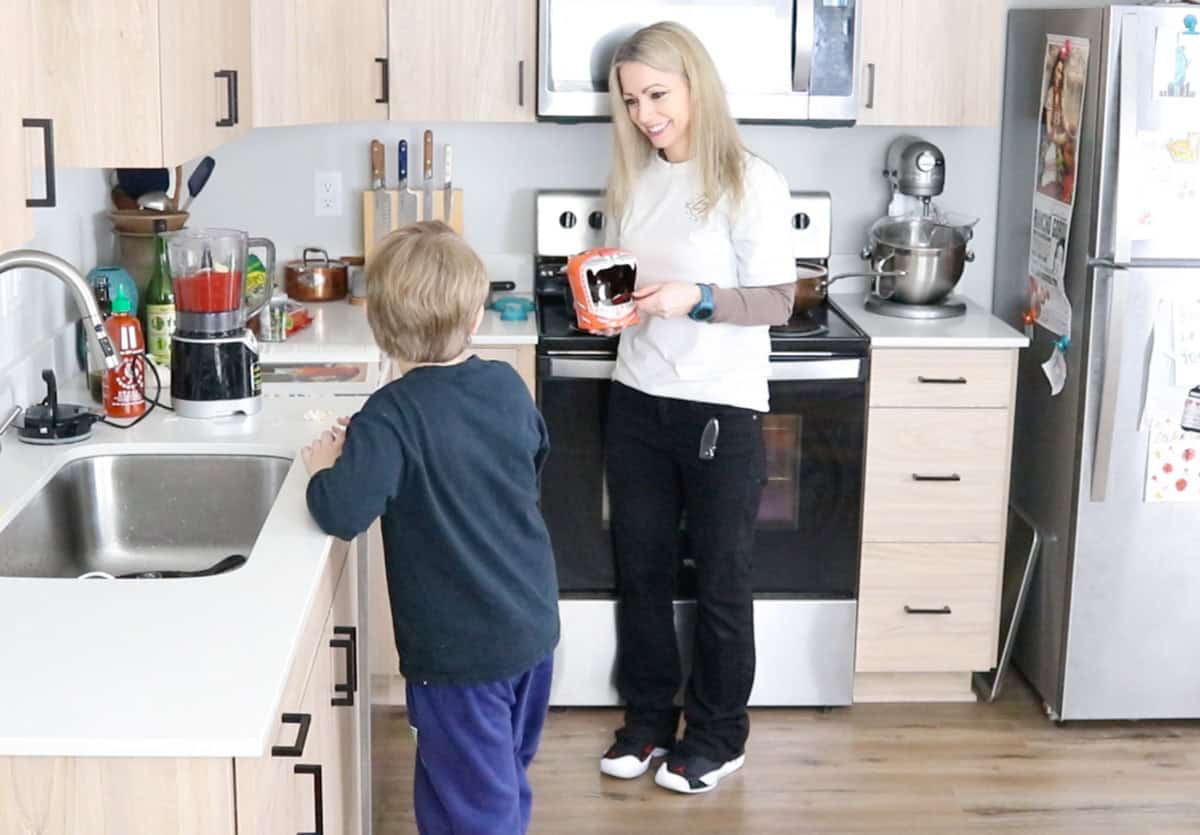 Kristin is holding a salt tiger