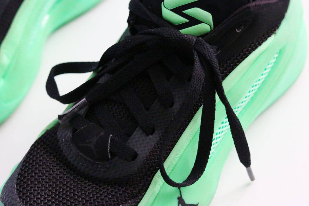 tied Jordan Luka 5 Venom basketball sneakers