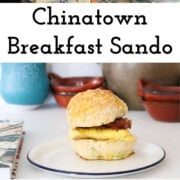 This Chinatown breakfast sandwich combines all the best things: warm toasted bread, soft-cooked cheesy eggs, & a crunchy hash brown.