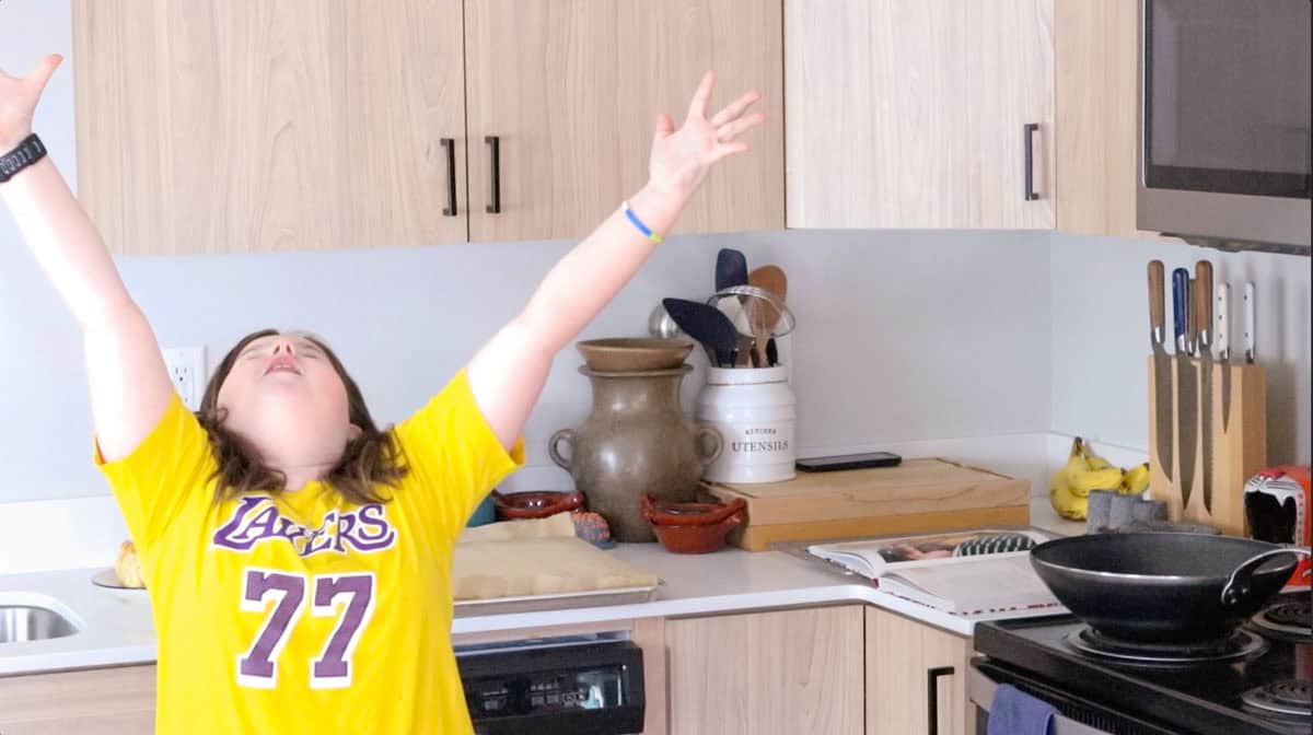 Kaia is excited for the breakfast sando