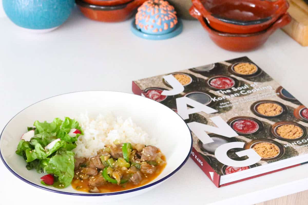 Gangdoenjang Bibimbap beside Jang cookbook