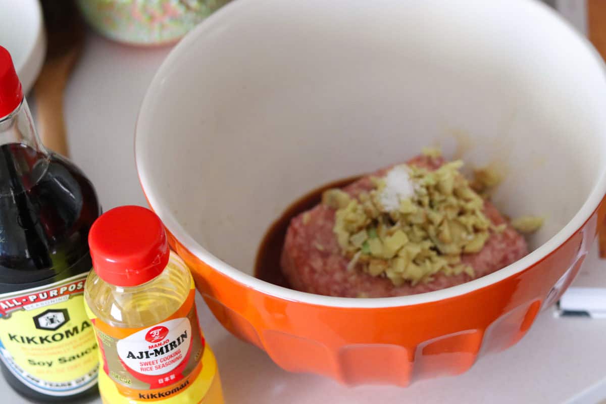 ingredients for lion's head meatballs