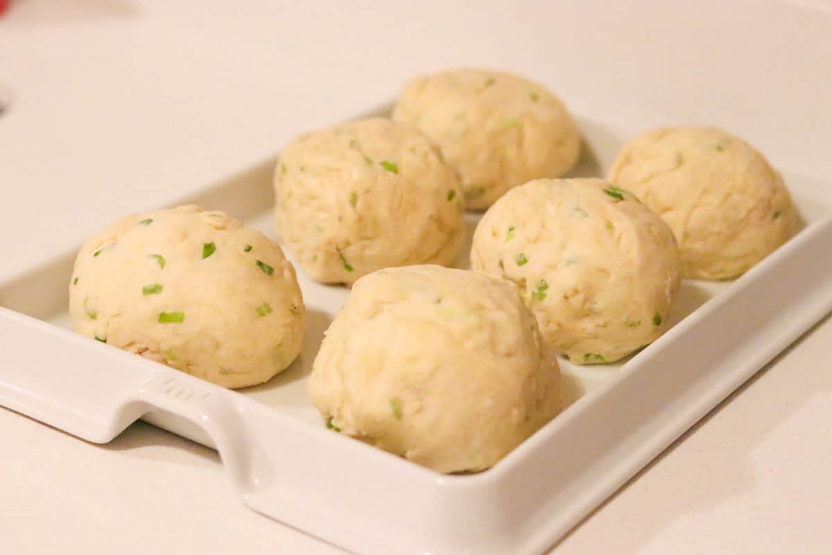 milk buns on a baking slab