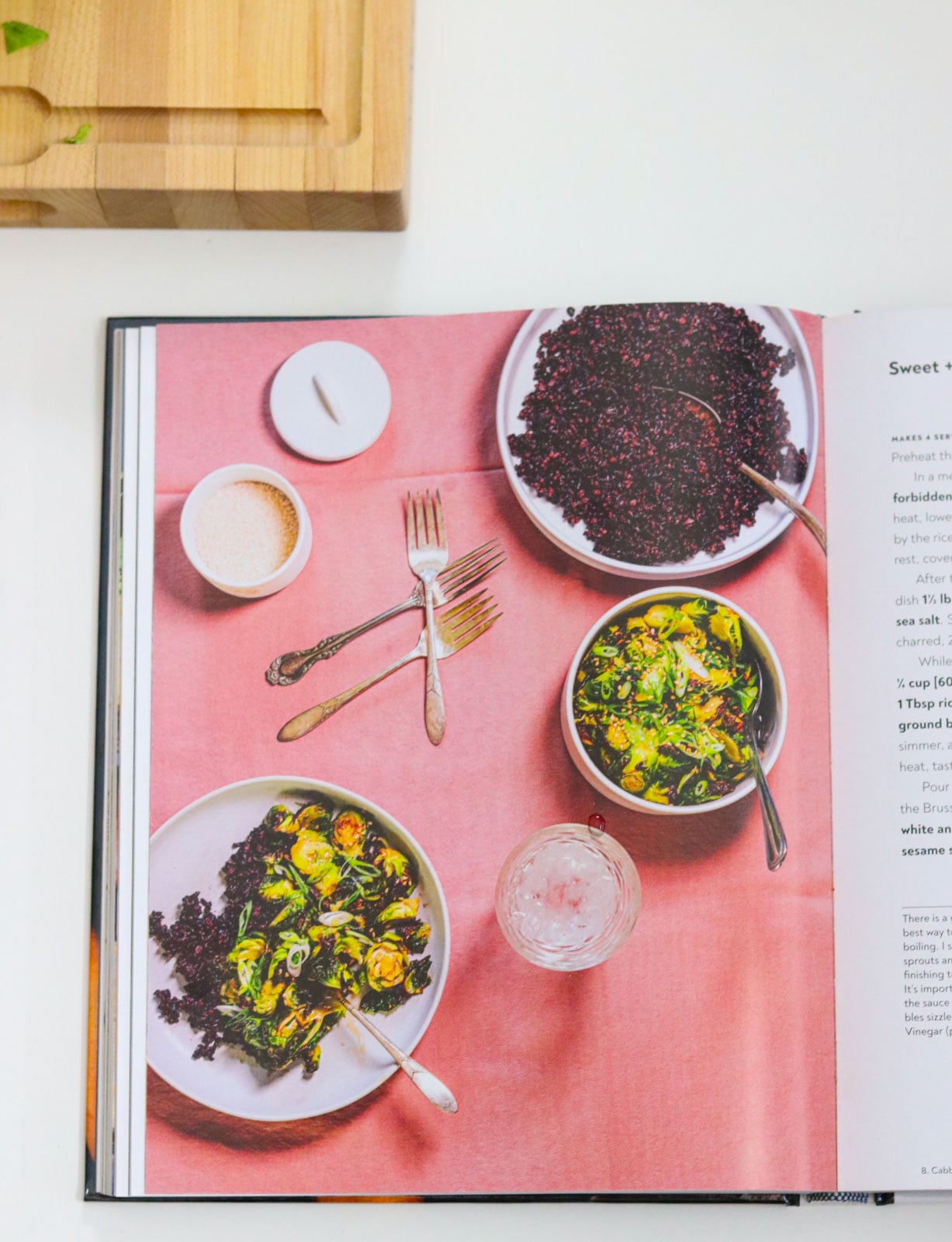 sweet and sticky brussels sprouts from veg-table cookbook