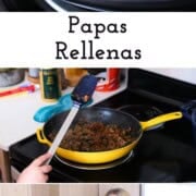 Papas rellenas, or picadillo-stuffed potato fritters, are a ton of fun to make, but watch out! They will start your next food fight.