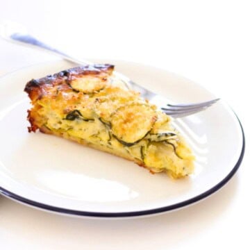 a piece of zucchini casserole on a plate
