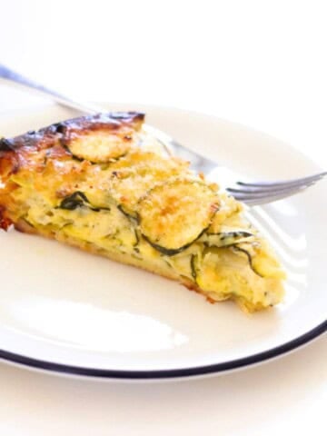 a piece of zucchini casserole on a plate