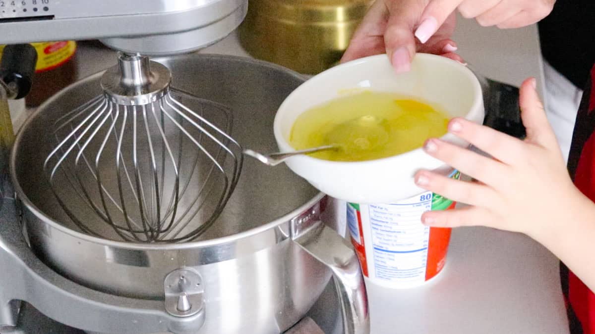 egg whites in a bowl