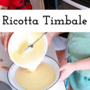 Ricotta timbale is a ricotta dessert from the Jews of Rome, traditionally made with sheep's milk. For anyone who loves ricotta.