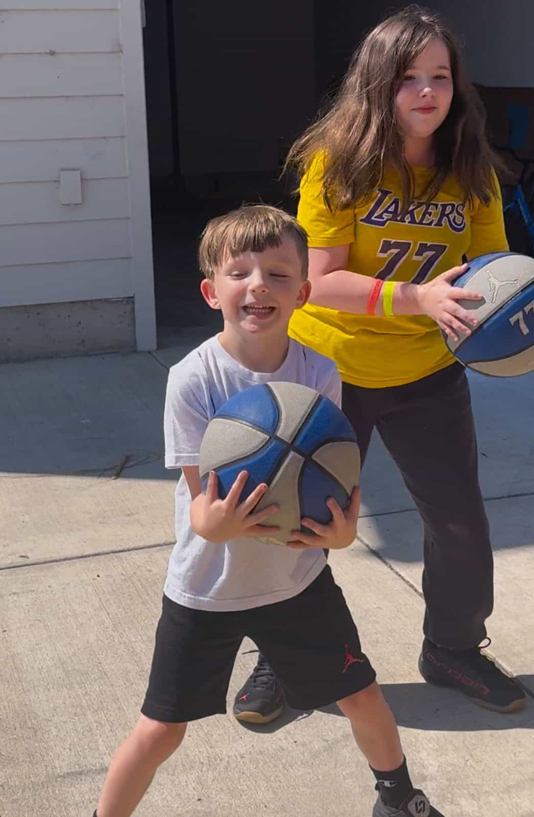 John and Kaia in the jump stop game