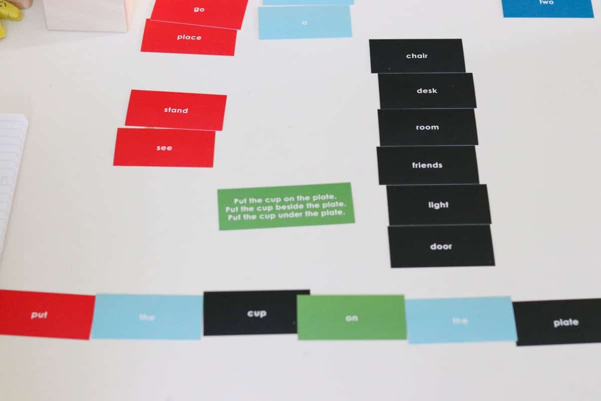 prepositions cards from the Waseca Biomes grammar cabinet