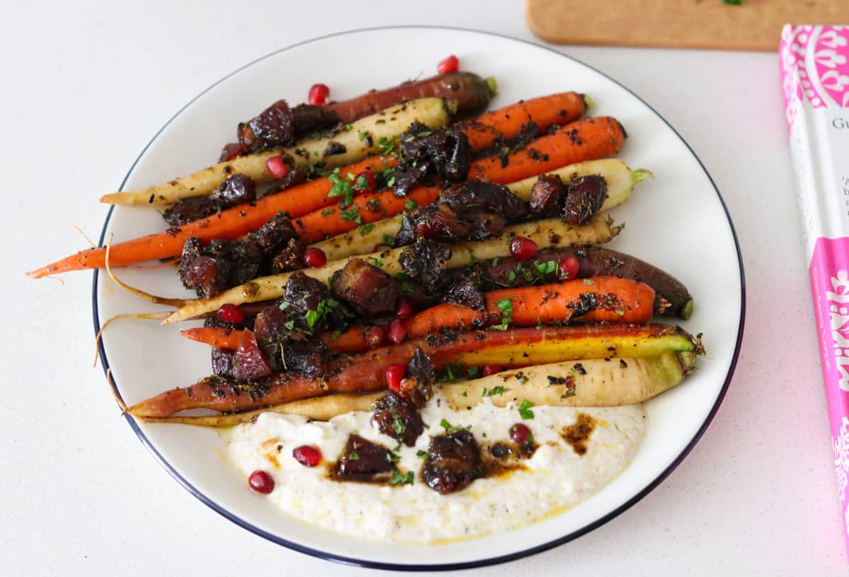 urfa chilli carrots and salted chai yogurt with dates from Mother Tongue
