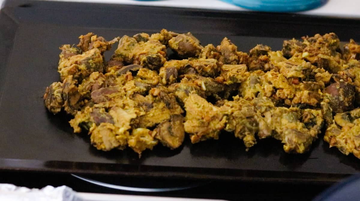tandoori mushrooms on the griddle