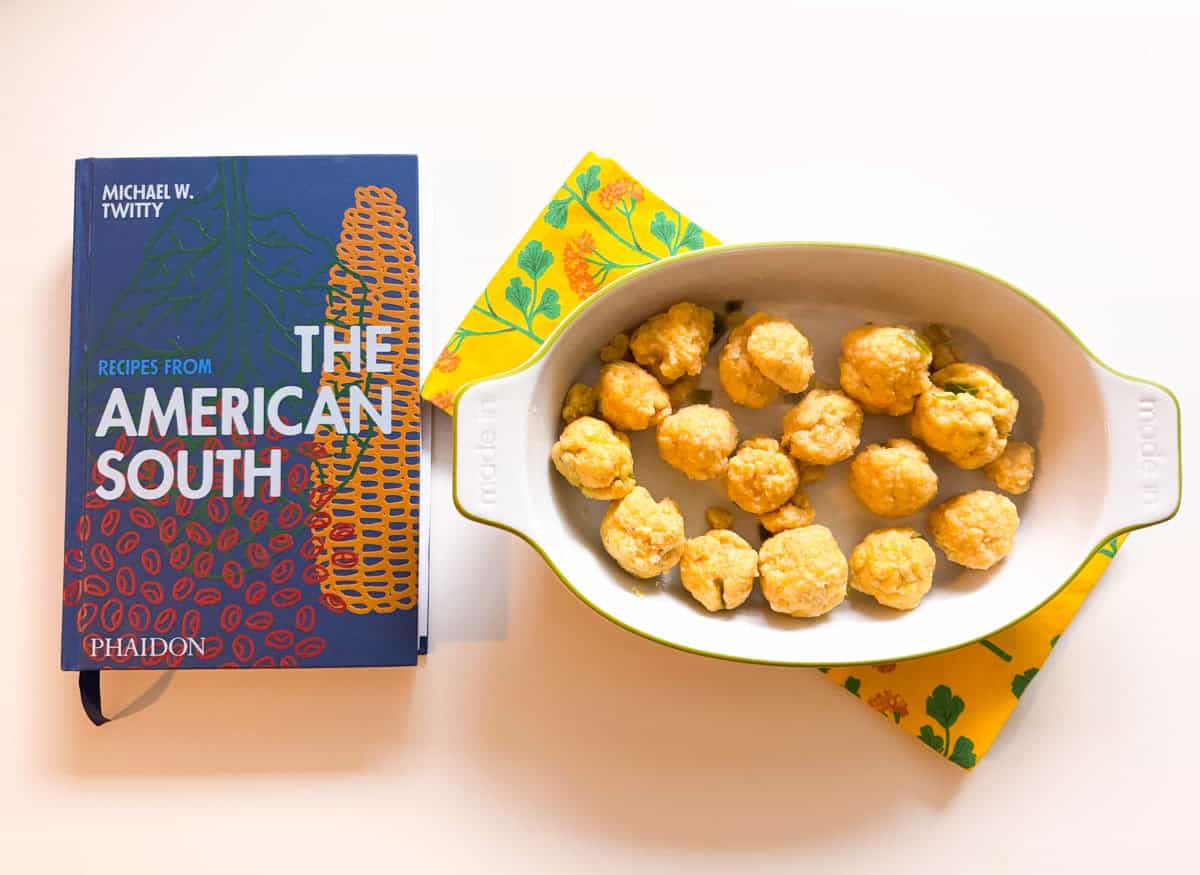 Corn meal dumplings beside Recipes from the American South