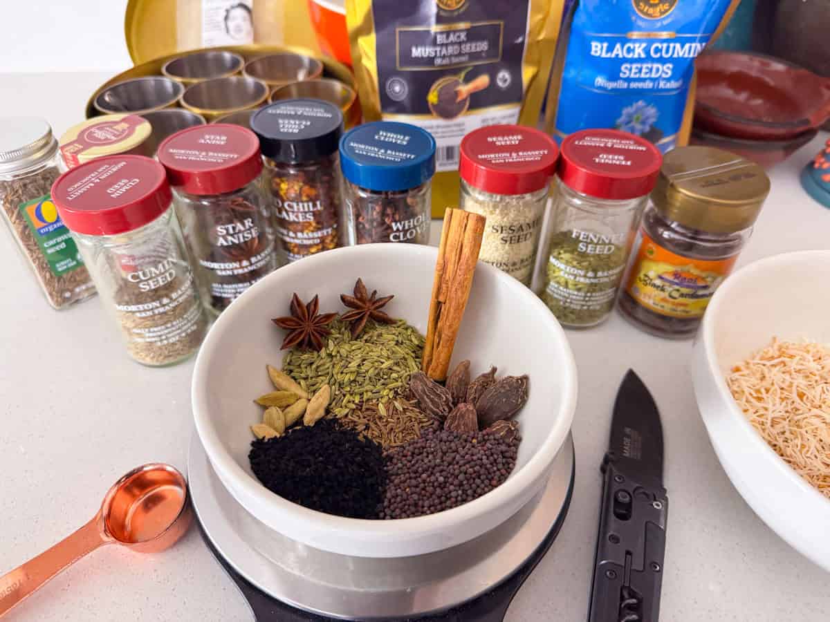 black masala spices in a bowl