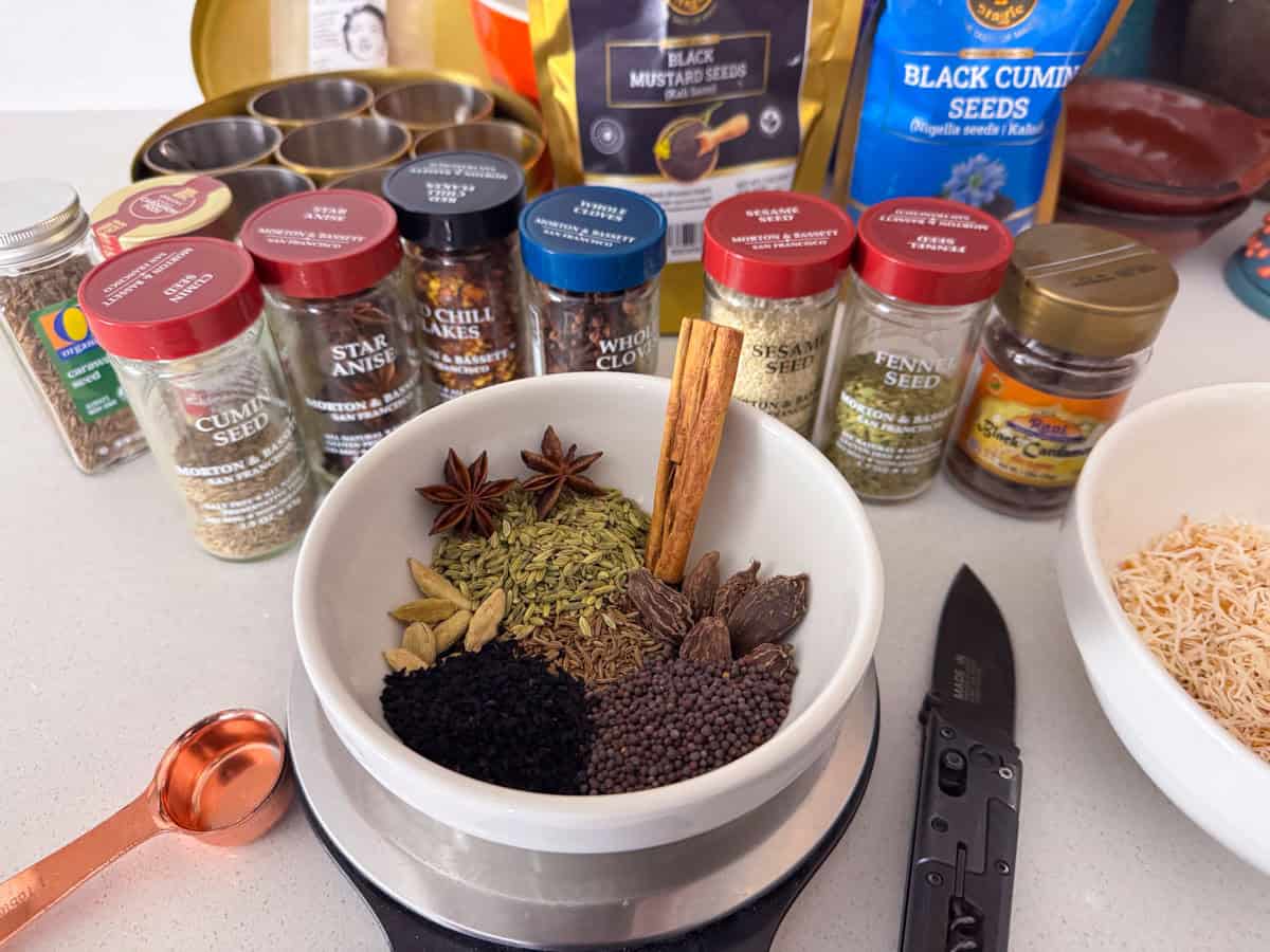 black masala spices in a bowl