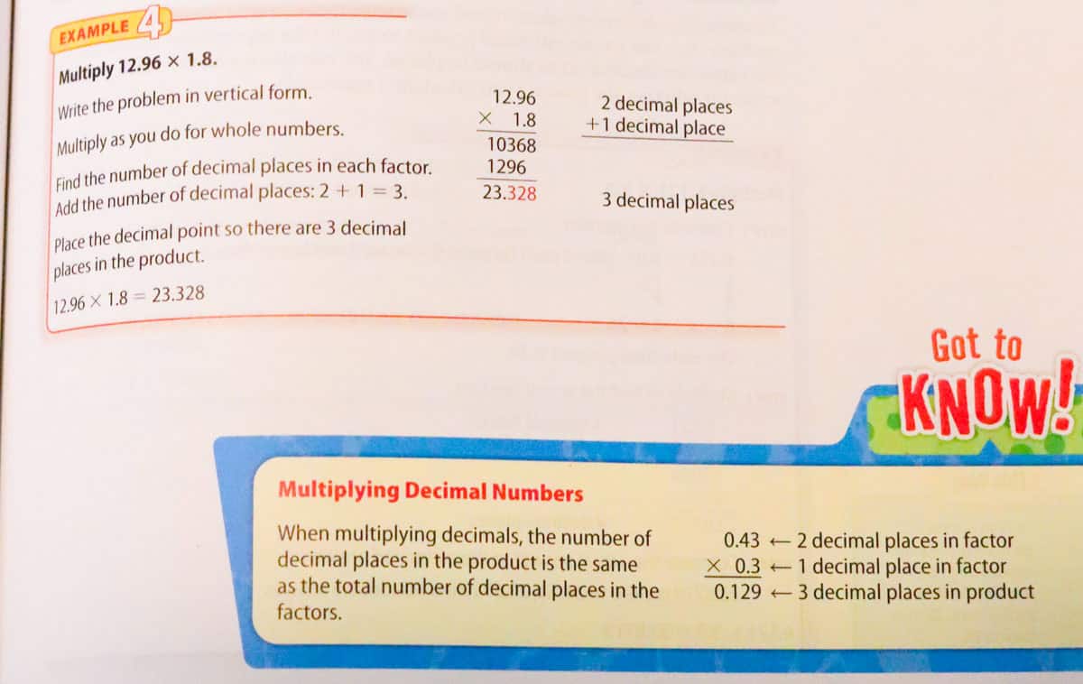 rules for multiplying decimals from Southwestern Learning Library