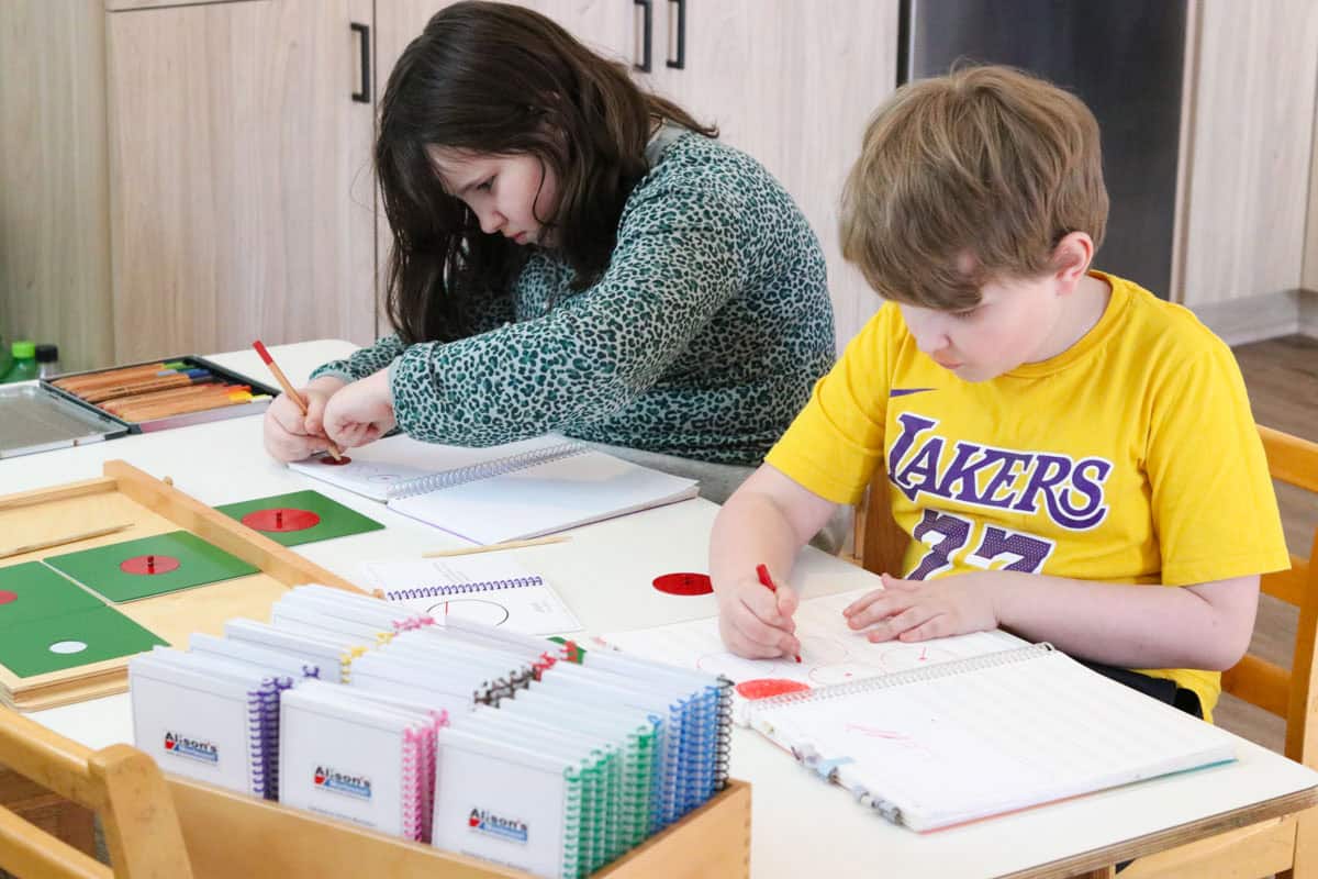 Kaia and Noah are drawing circles and labeling the radius
