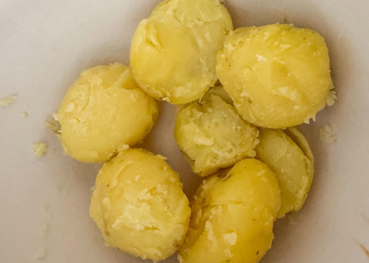 steamed and peeled yukon gold potatoes
