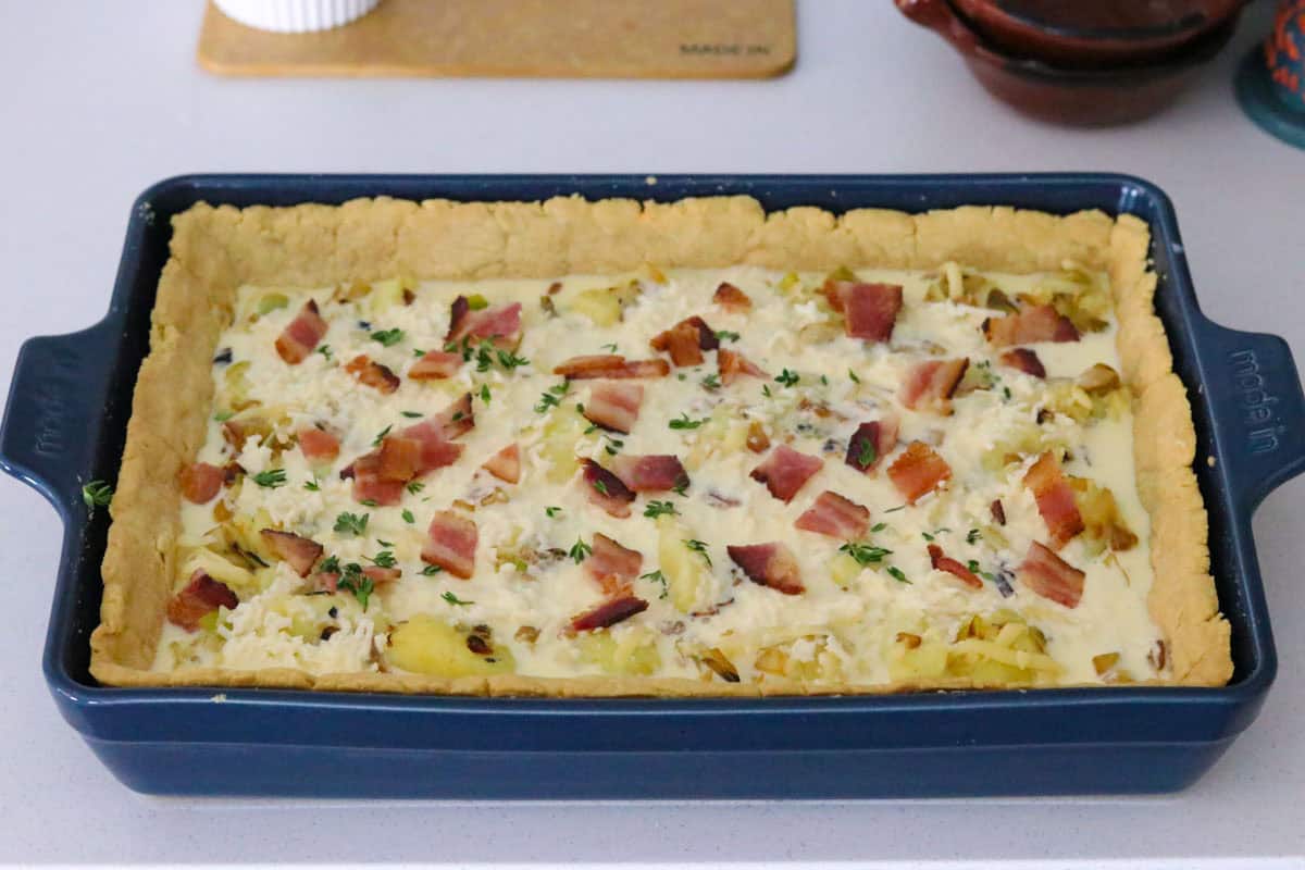 unbaked quiche Lorraine