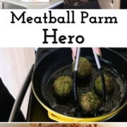 Incredible meatball parm nestled in a warm and toasty hero roll, from The Scarr's Pizza Cookbook by Scarr Pimentel.